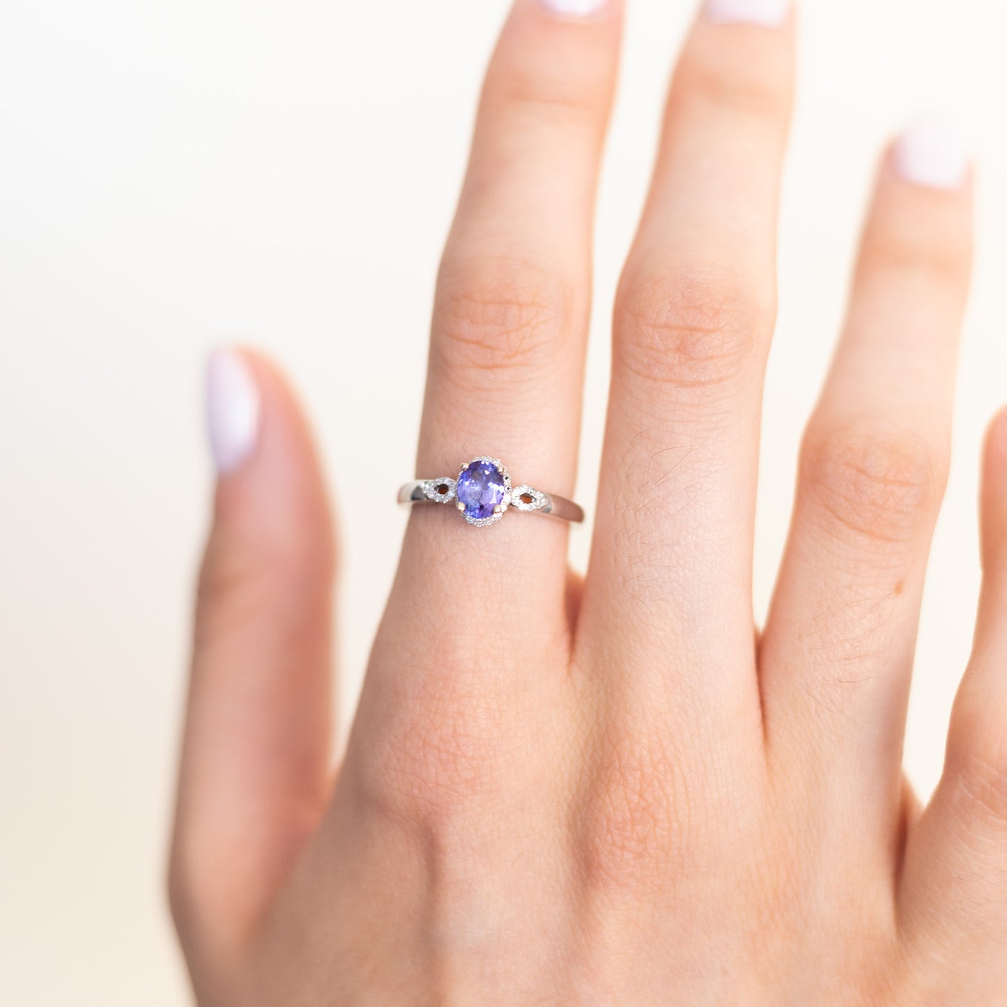 Anillo Tanzanita y Diamante