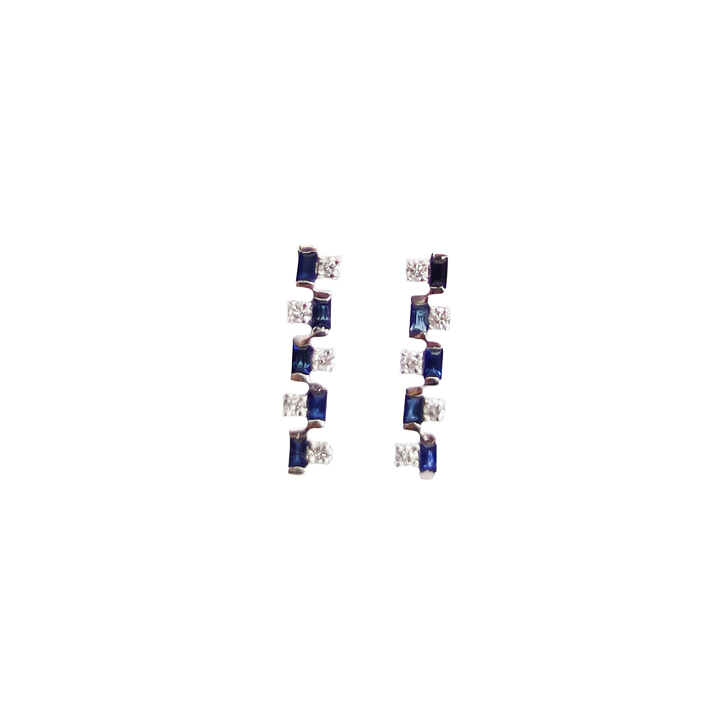Aretes Cascade Diamantes y Zafiros