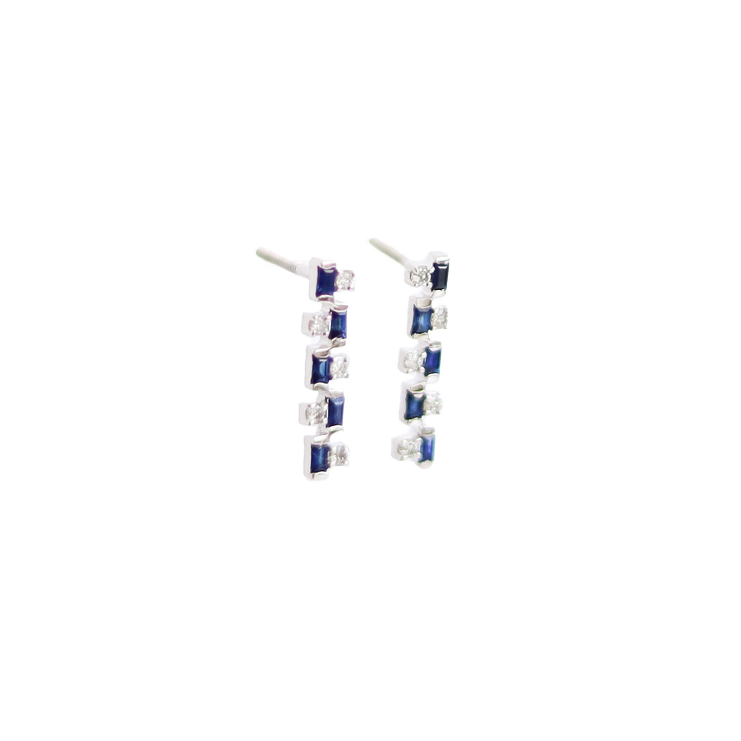 Aretes Cascade Diamantes y Zafiros