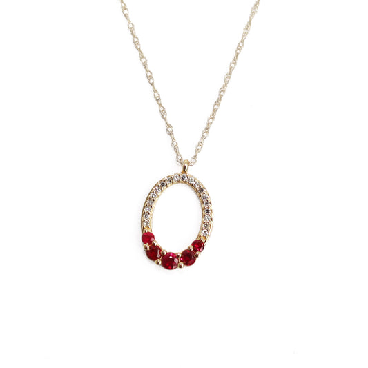 Collar Oval Diamante Rubí