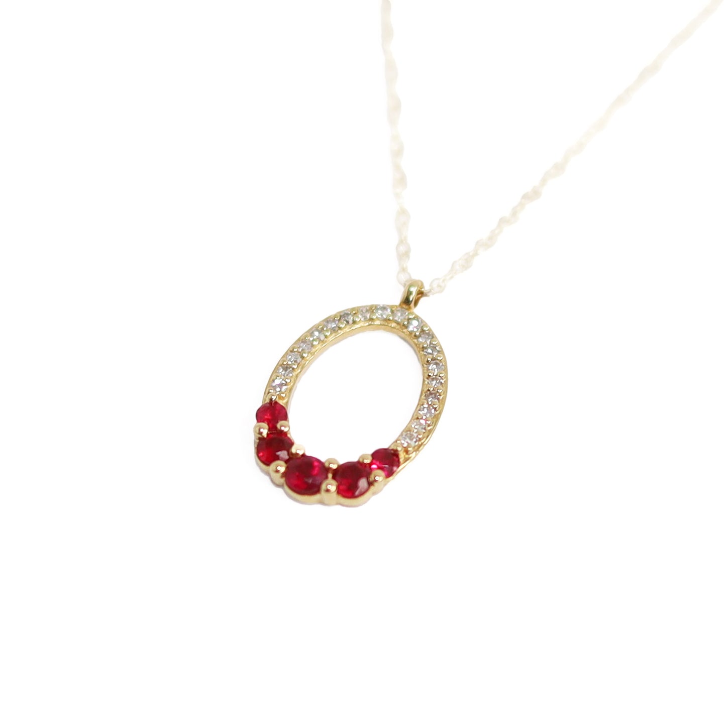 Collar Oval Diamante Rubí