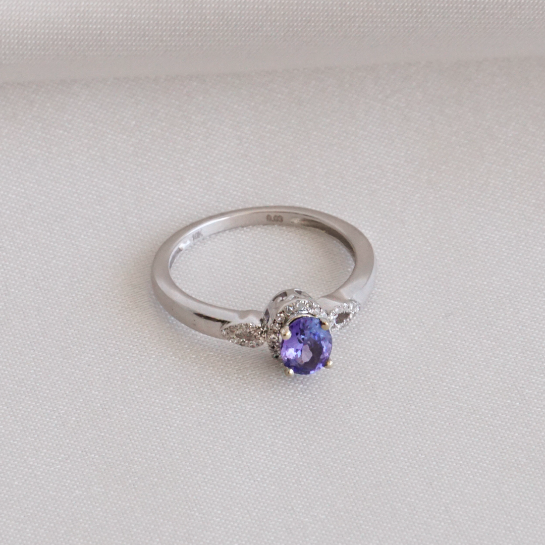 Anillo Tanzanita y Diamante