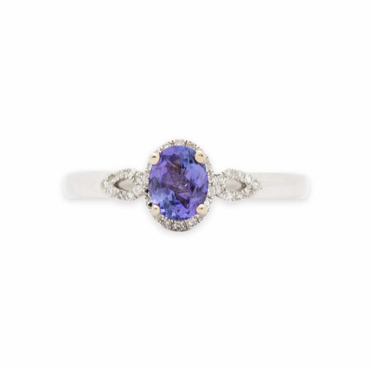 Anillo Tanzanita y Diamante