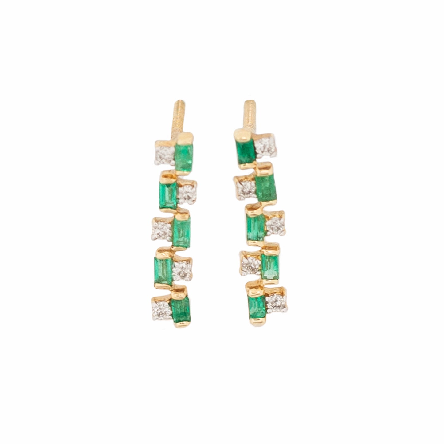 Aretes Cascade Diamantes y Esmeraldas