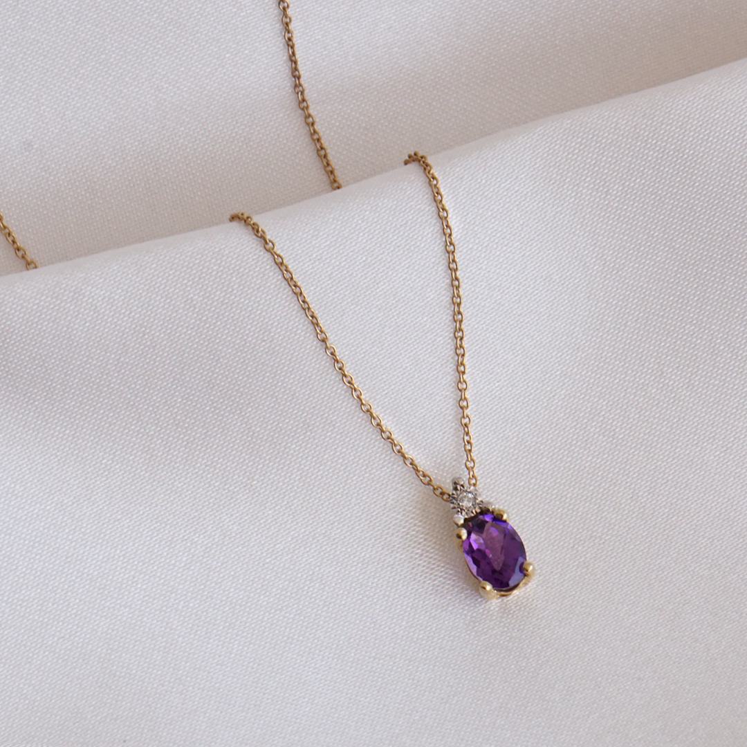 Collar Amatista y Diamante