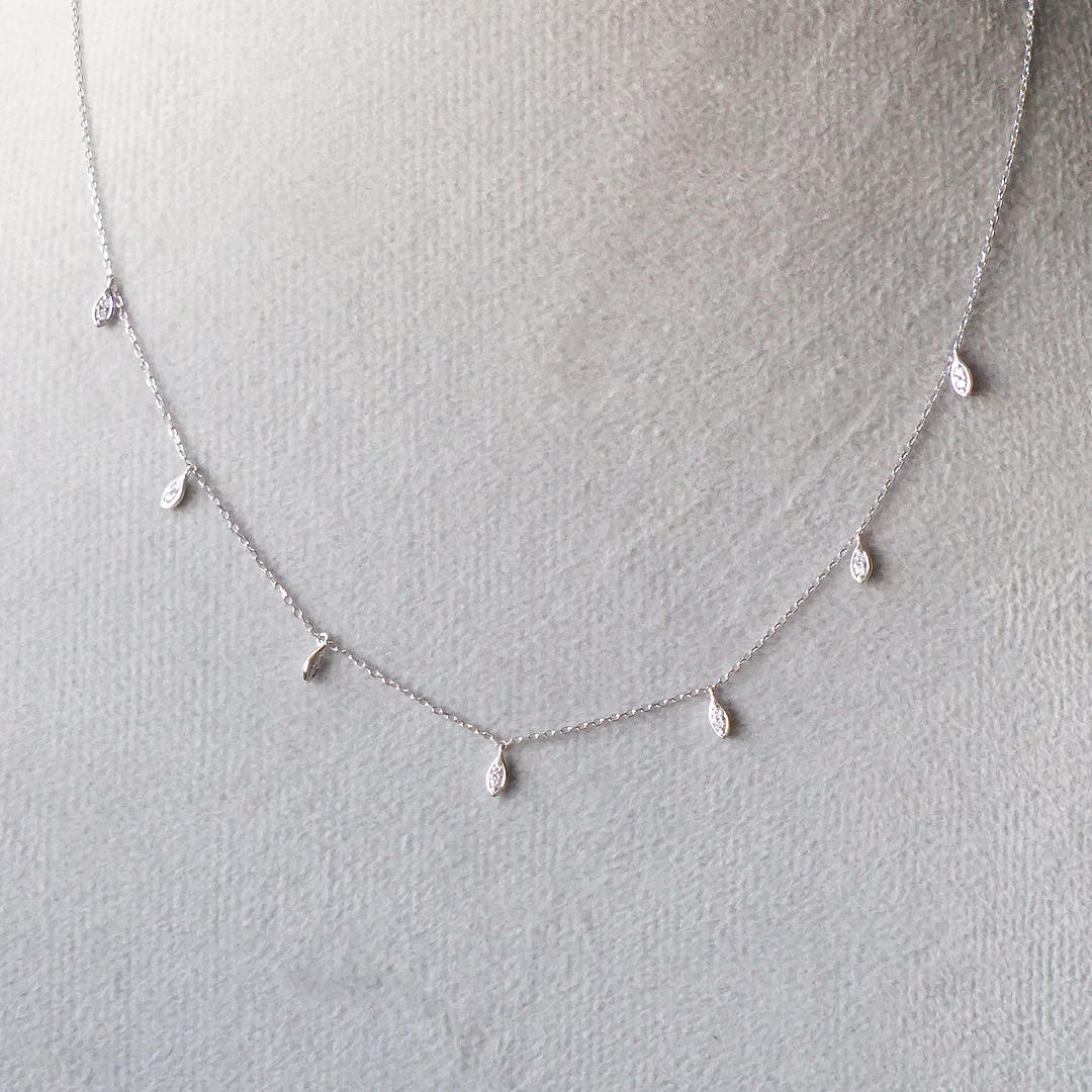 Collar Marquise Drops White